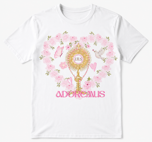 Adoremus Monstrance Floral Tee