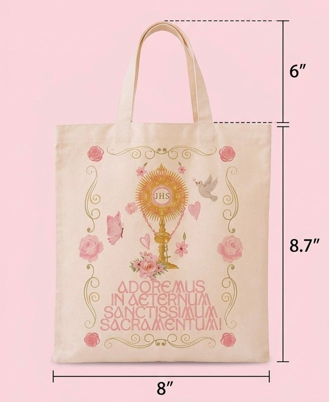 Adoremus In Aeternum Monstrance Canvas Tote Bag