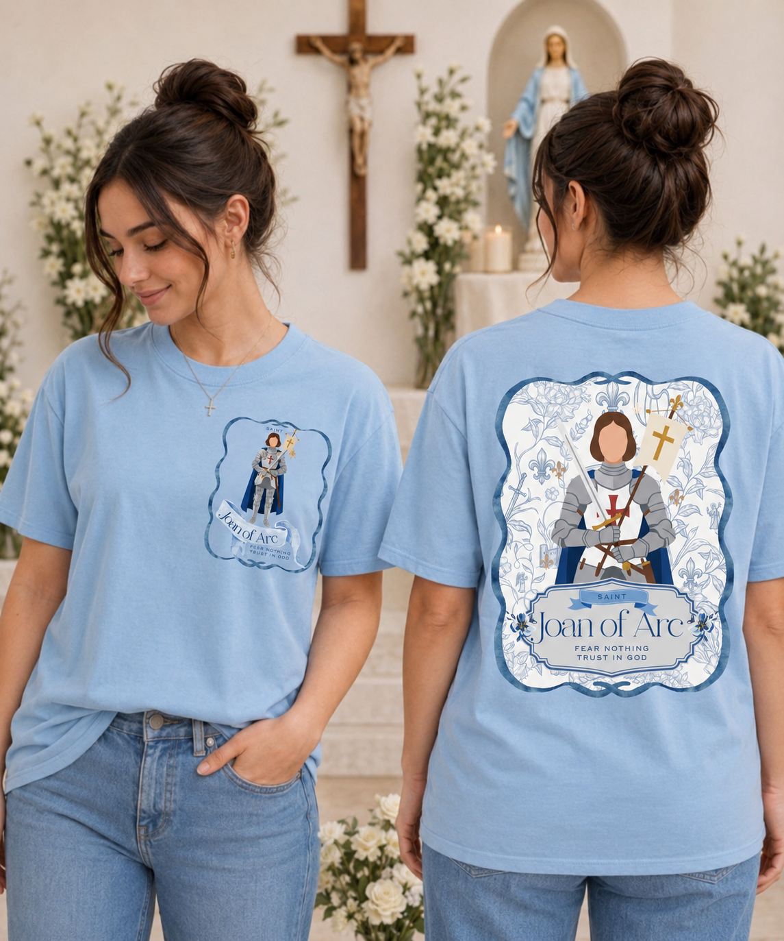 St. Joan of Arc "Fear Nothing" Graphic Tee (Front and Back)