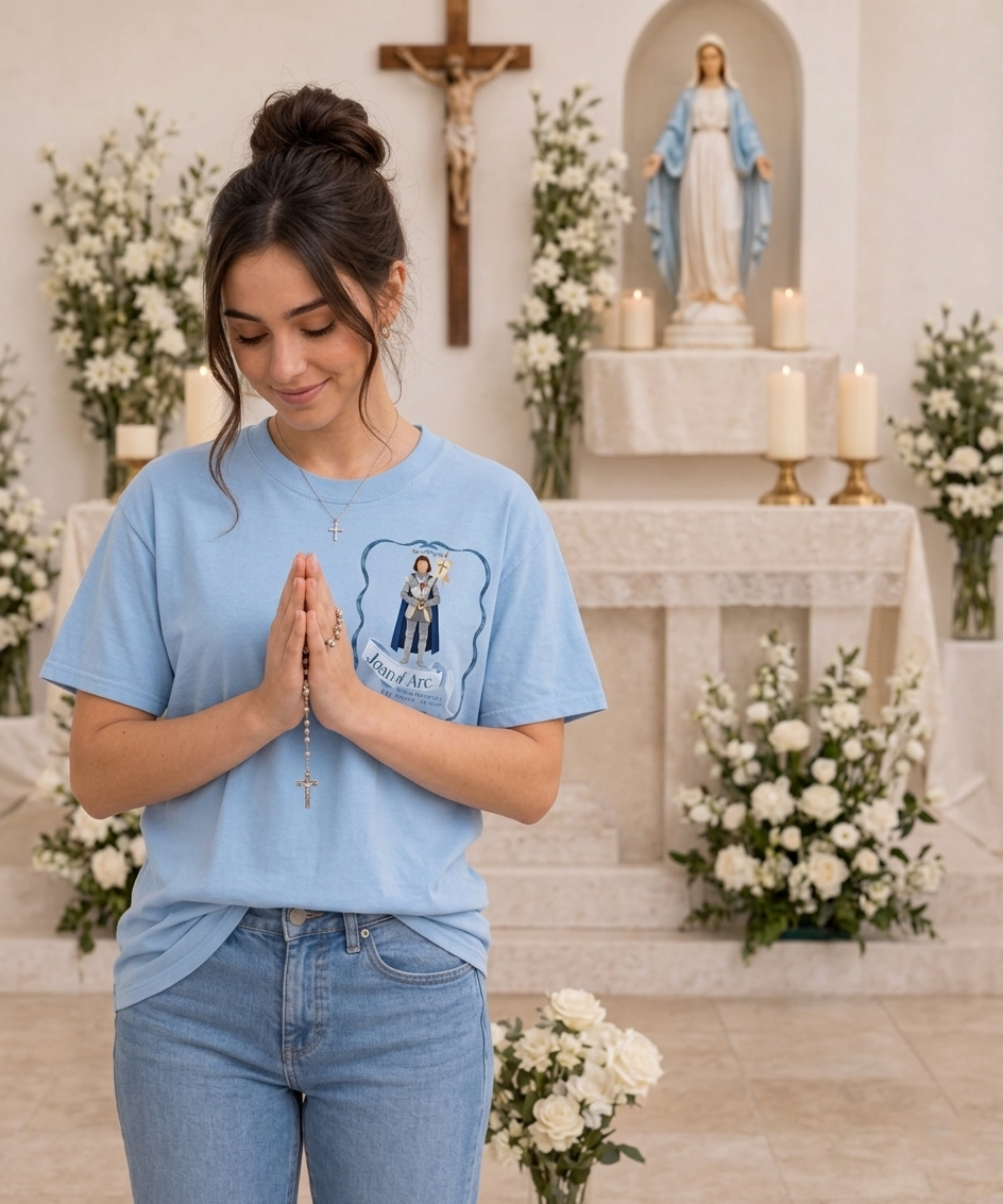 St. Joan of Arc "Fear Nothing" Graphic Tee (Front and Back)