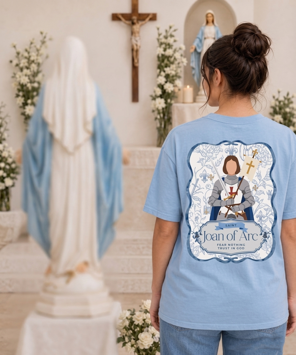 St. Joan of Arc "Fear Nothing" Graphic Tee (Front and Back)