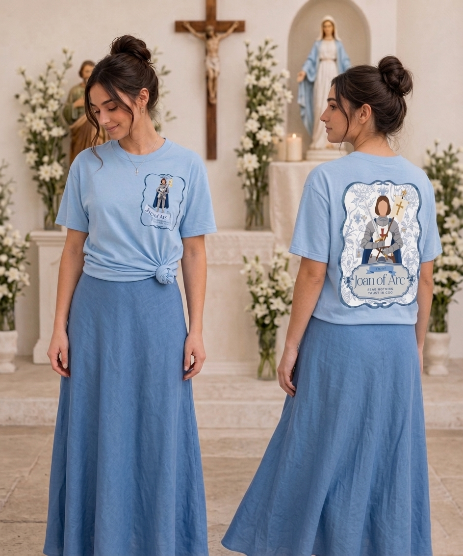 St. Joan of Arc "Fear Nothing" Graphic Tee (Front and Back)