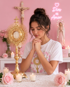 Adoremus Monstrance Floral Tee