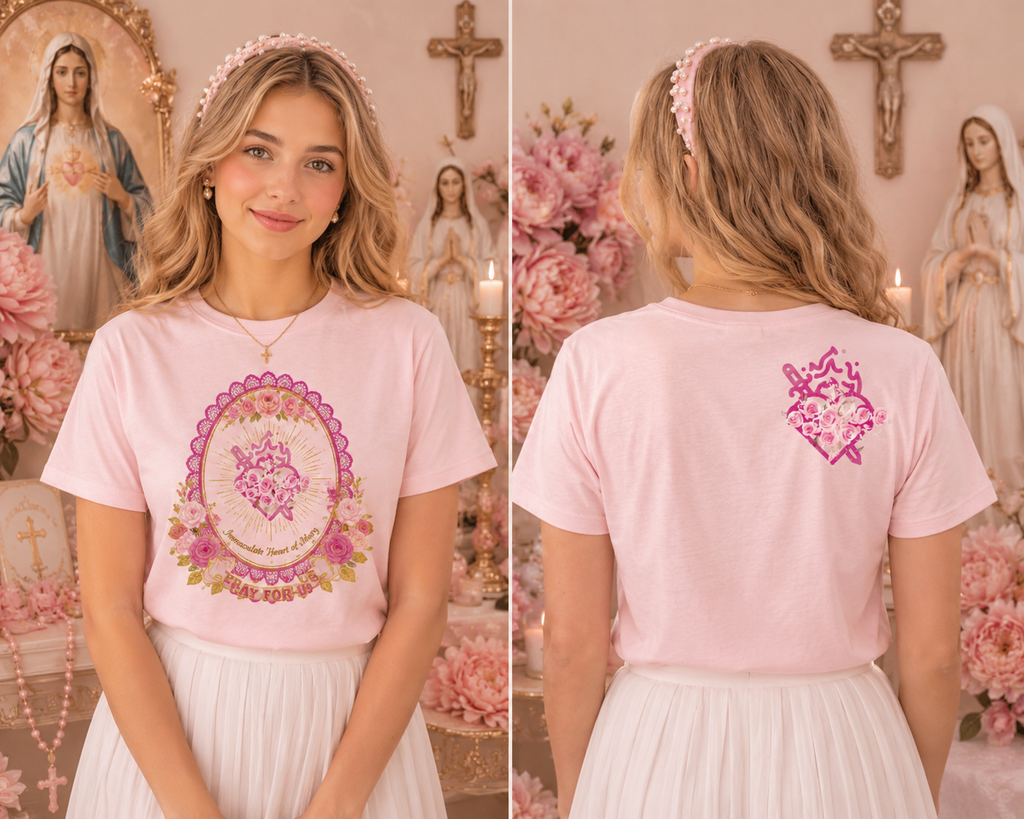 (Doble sided) Sacred Heart of Mary Tee