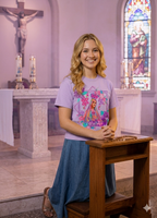 Our Lady of Fatima Pastel Lilac Graphic BoxyCut Tee