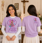 Our Lady of Fatima Pastel Lilac Graphic BoxyCut Tee