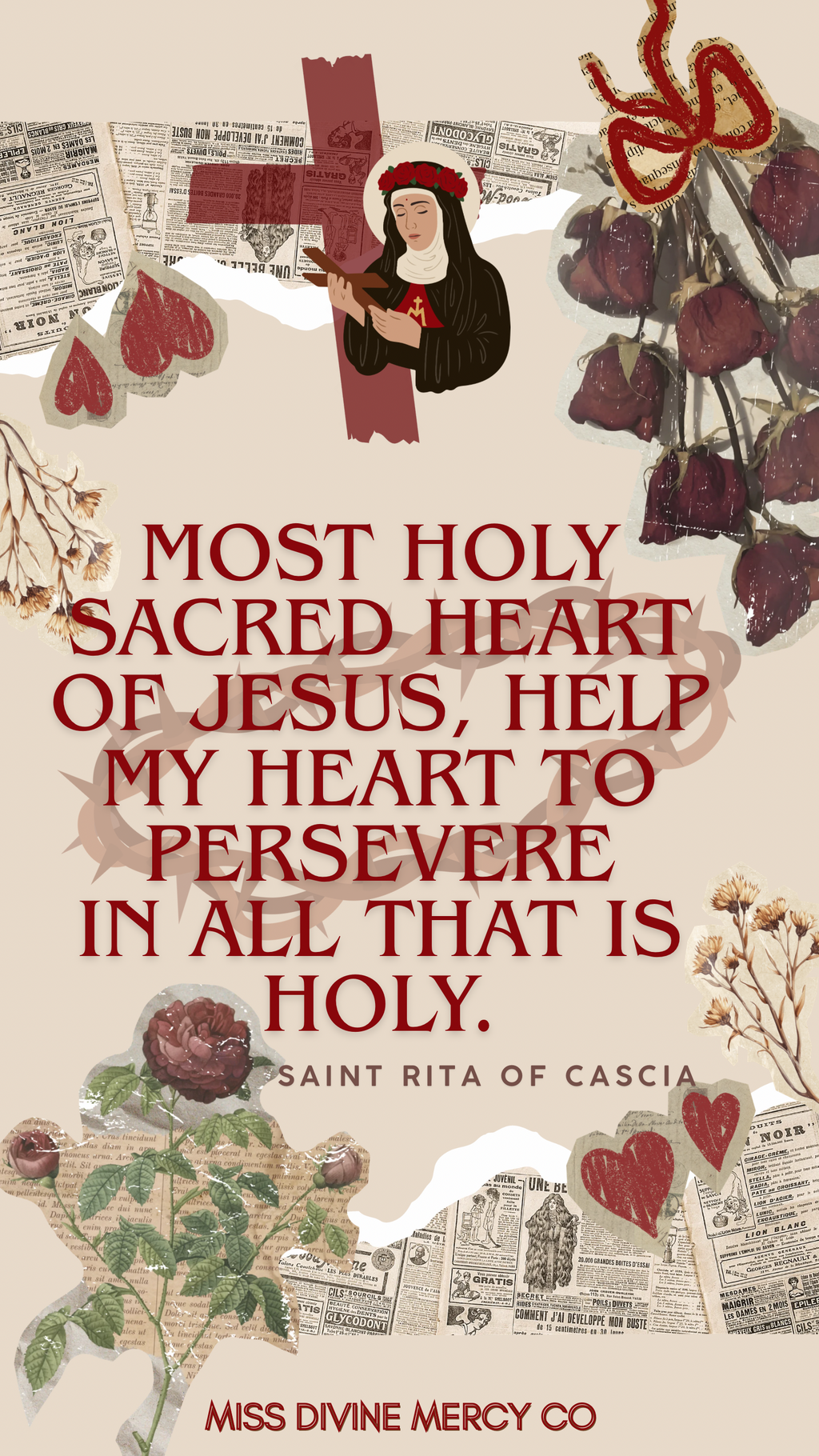 Saint Rita of Cascia Phone Wallpaper FREE