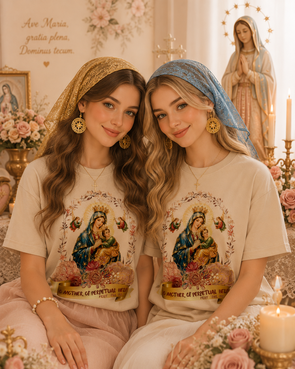 Our Lady of Perpetual Help Botanical Graphic Tee