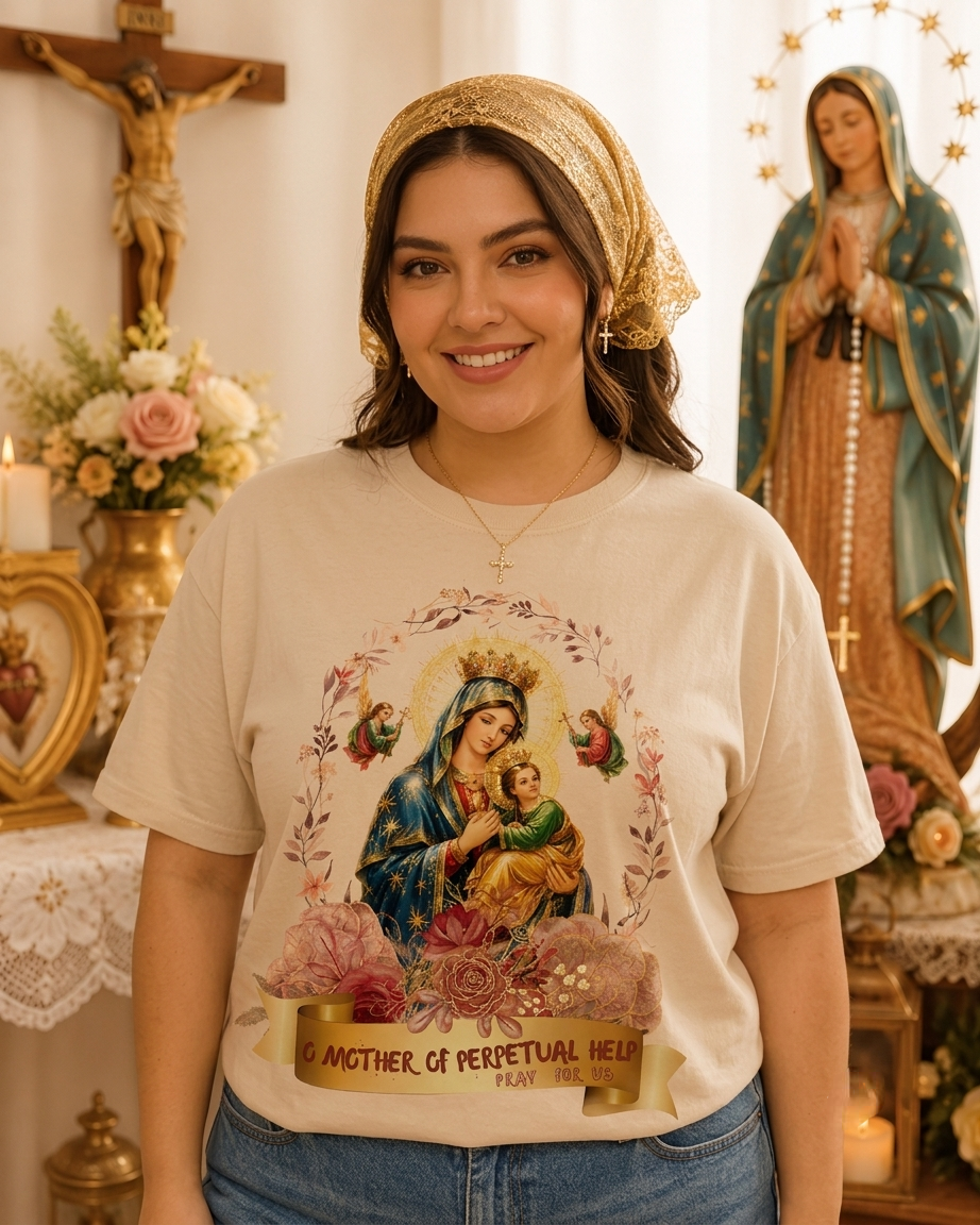 Our Lady of Perpetual Help Botanical Graphic Tee